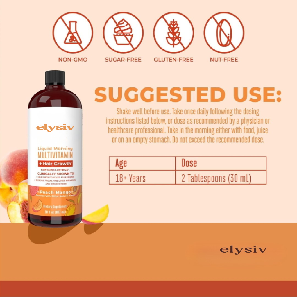 elysiv Liquid Multivitamin and Hair Growth Syrup